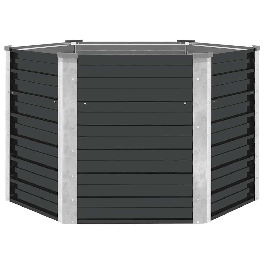 Arriate De Acero Galvanizado Gris Antracita 129x129x77 Cm_0
