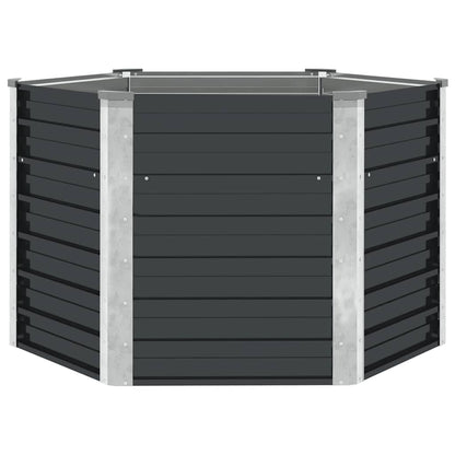 Arriate De Acero Galvanizado Gris Antracita 129x129x77 Cm_0