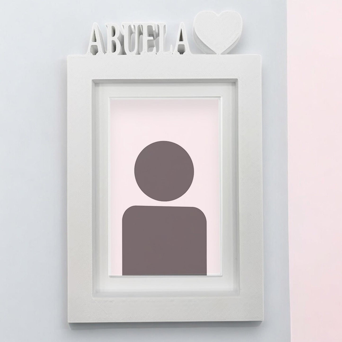 Marco De Fotos Mesa O Pared Modelo Abuela 24.5x17.5cm Para Fotos 13x18cm Blanco