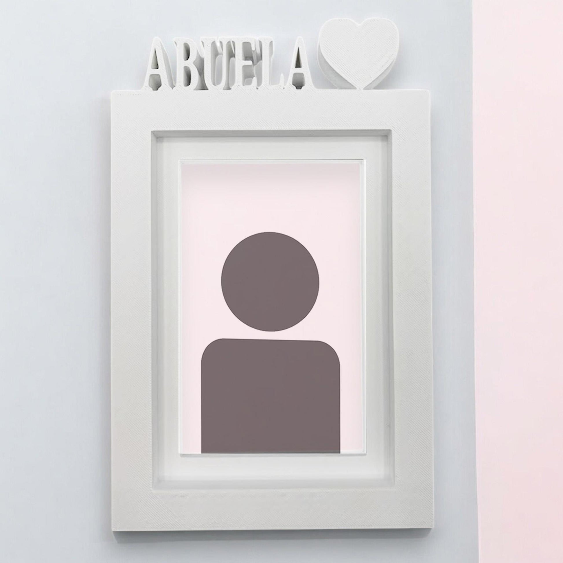 Marco De Fotos Mesa O Pared Modelo Abuela 24.5x17.5cm Para Fotos 13x18cm Blanco