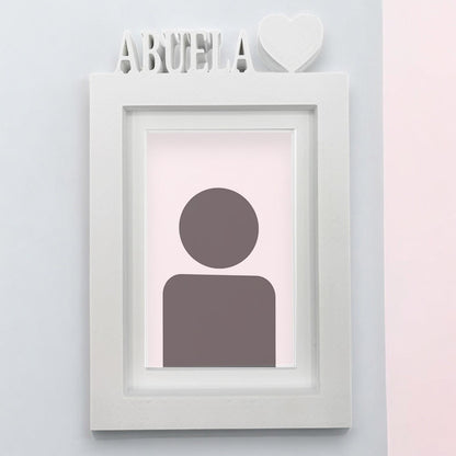 Marco De Fotos Mesa O Pared Modelo Abuela 24.5x17.5cm Para Fotos 13x18cm Blanco