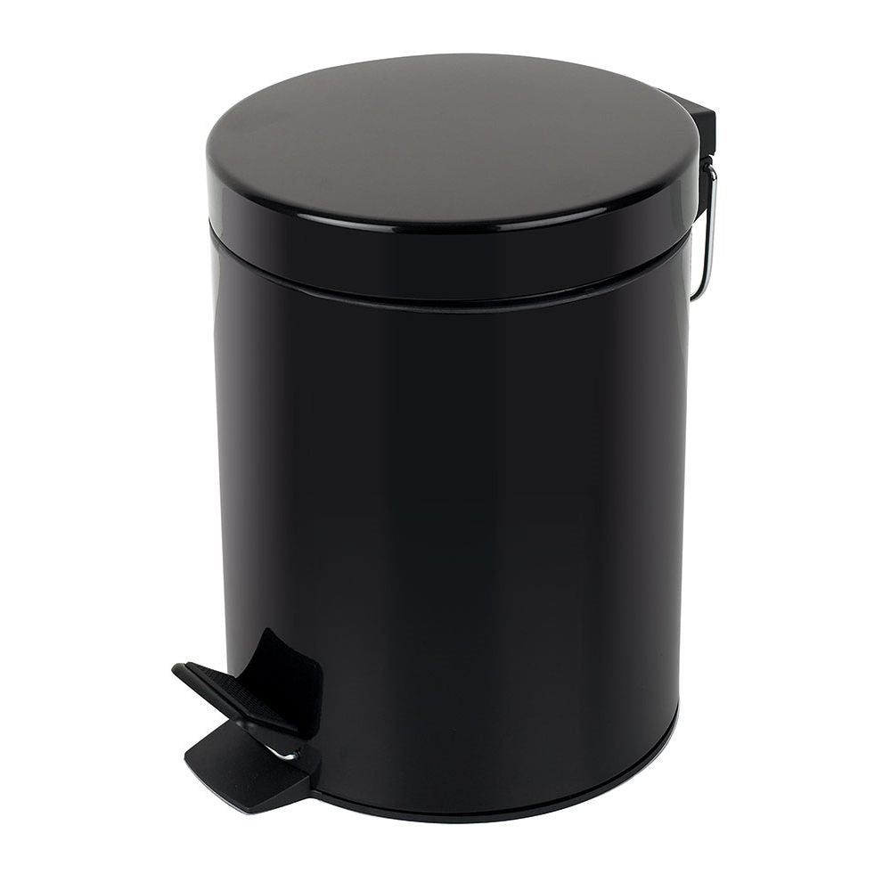 Spirella Colección Sydney , Papelera Con Pedal Ø17 X 24,5 (3 Litros), Metal, Negro