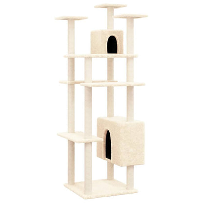 Vidaxl Rascador Para Gatos Con Postes De Sisal Color Crema 162 Cm_0