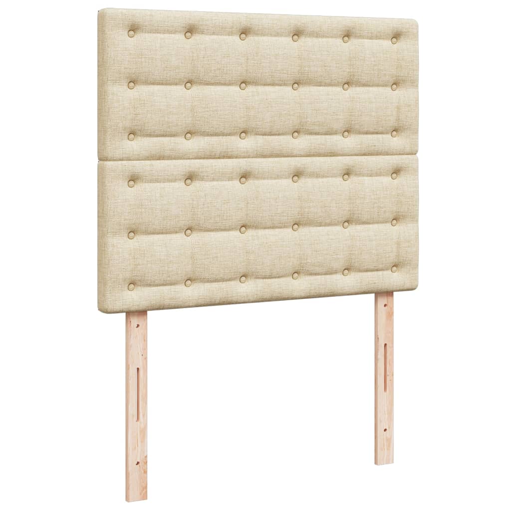 Cama Box Spring Con Colchón Tela Color Crema 120x200 Cm / Vetonek_4