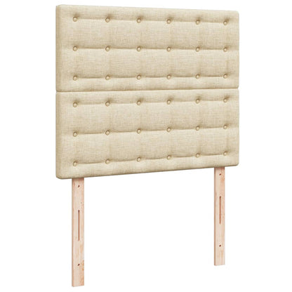 Cama Box Spring Con Colchón Tela Color Crema 120x200 Cm / Vetonek_4