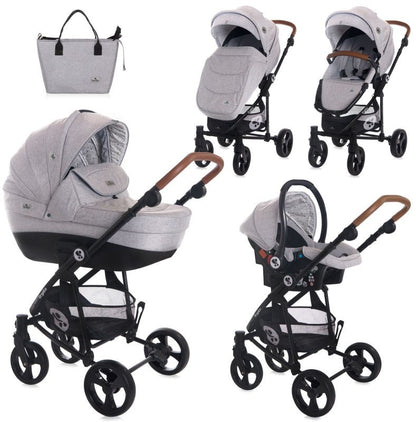 Carrito De Bebé Trio Con Capazo Duro Crysta Hasta 22 Kg Opaline Grey_0
