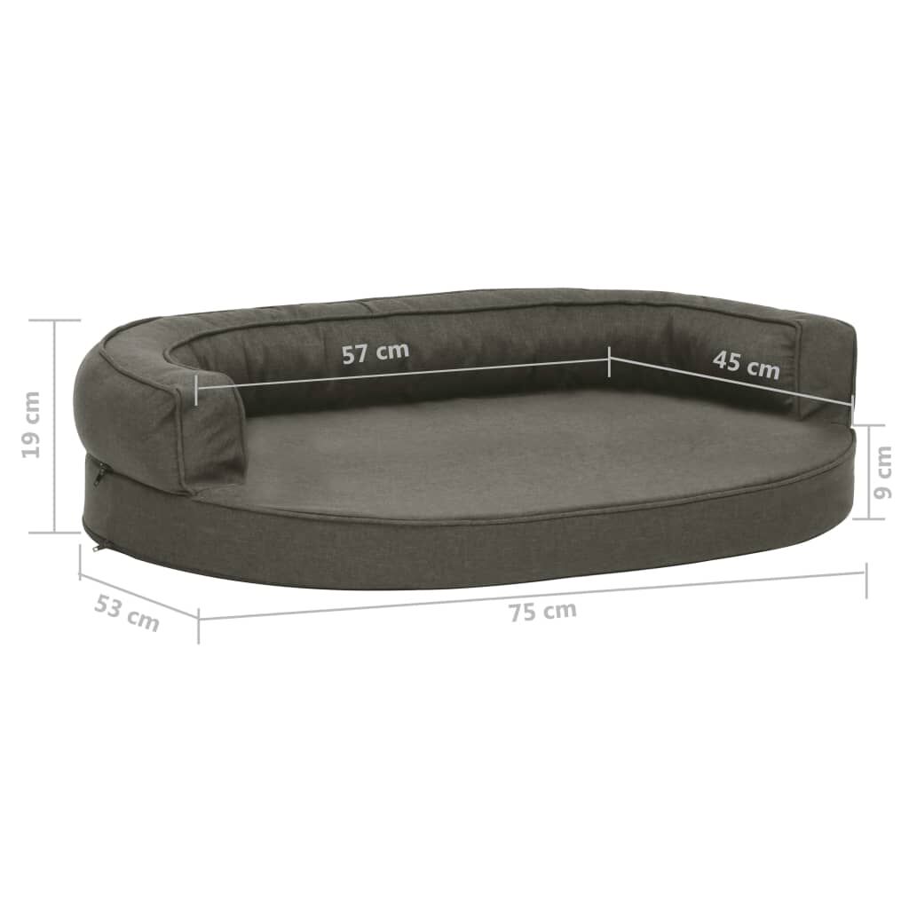 Vidaxl Colchón Para Cama De Perro Ergonómico Gris Oscuro 75x53 Cm_2