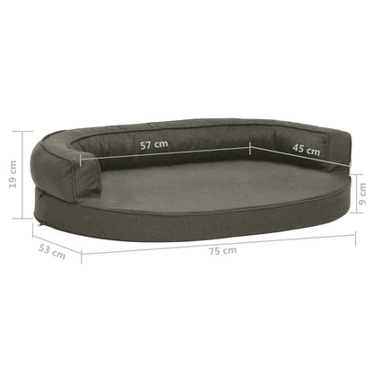 Vidaxl Colchón Para Cama De Perro Ergonómico Gris Oscuro 75x53 Cm_2