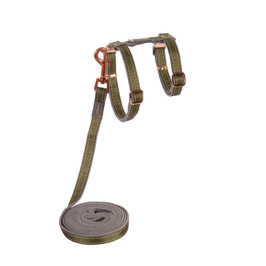 Rogz Arnes Y Correa Para Gato Verde Con Bronce Urbancat Ot_0