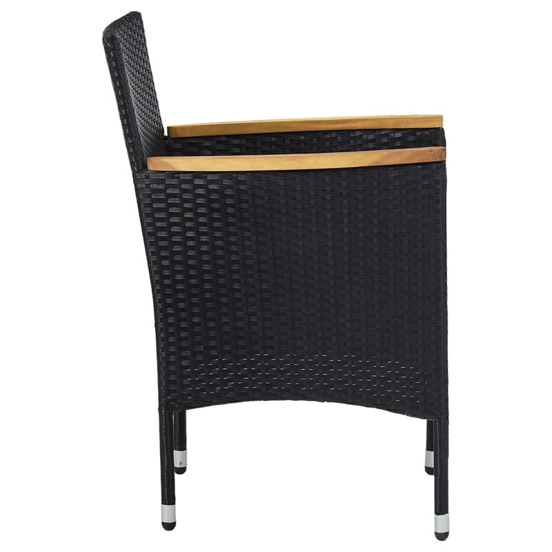 Vidaxl Juego De Comedor Para Jardín 3 Piezas Negro_5