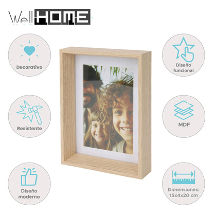 Well Home Marco De Fotos De Mdf Y Cristal 15x4x20cm_1