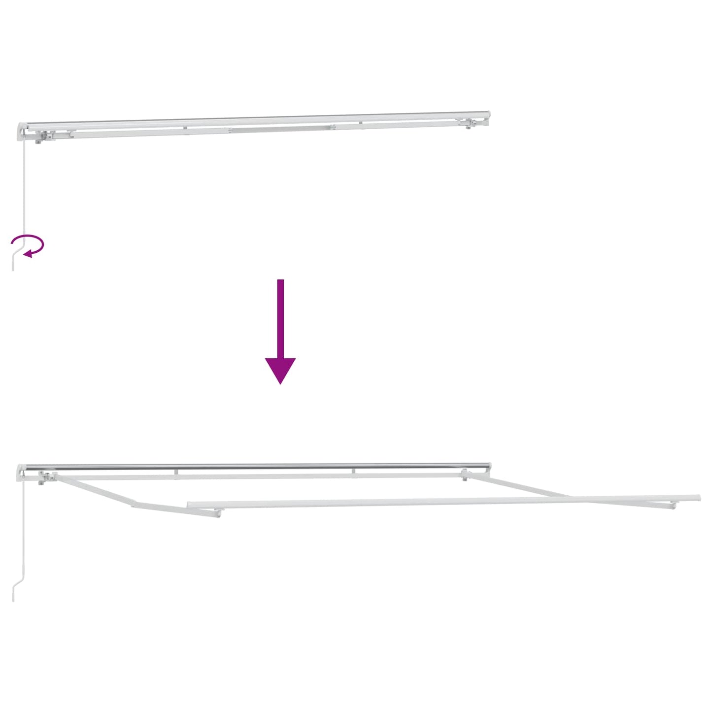 Toldo Retráctil Blanco 450 X 300 X 165 Cm Poliéster Y Aluminio_4