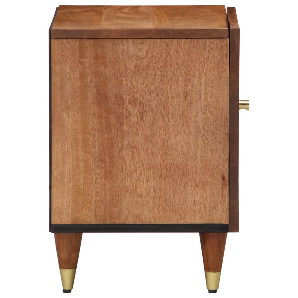 Mesita De Noche De Madera Maciza De Mango 40x33x46 Cm_2