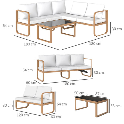 Outsunny Conjunto De Jardín Exterior De 3 Piezas Con Cojines Crema_2