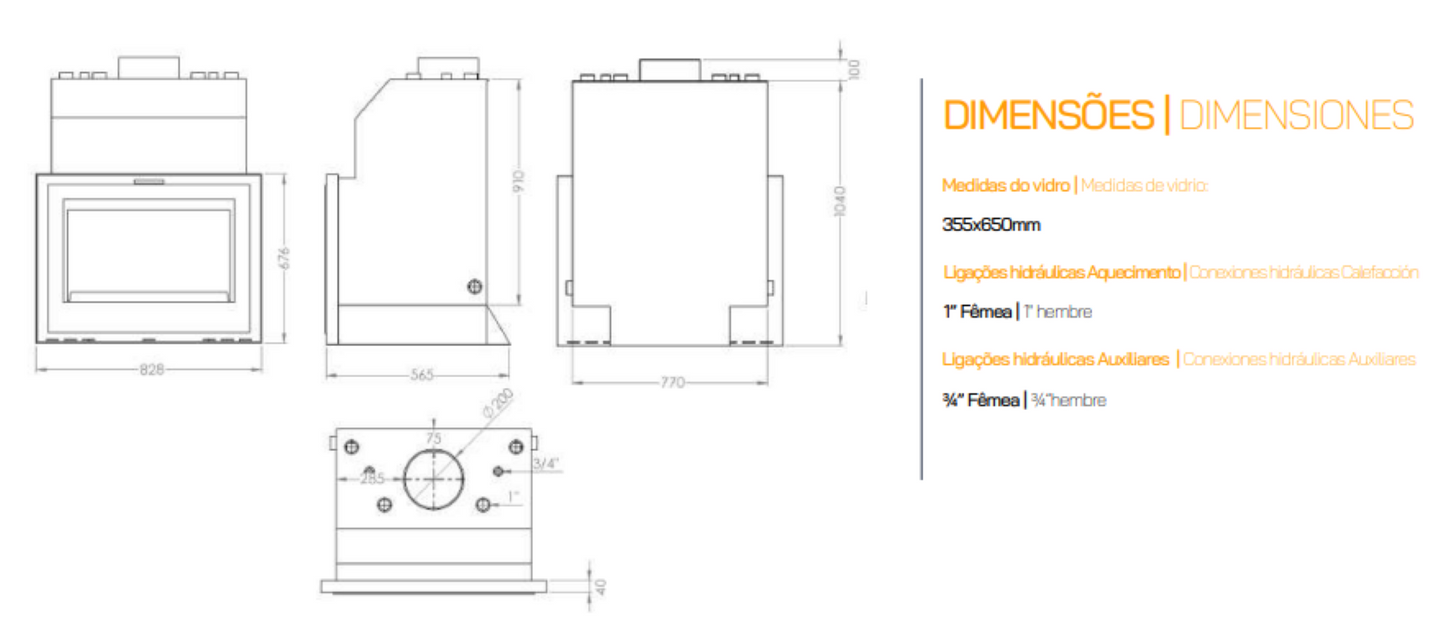 Insertables Hidro Calefactores A Leña Metlor Modelo Llar Xl Eco Plus_3