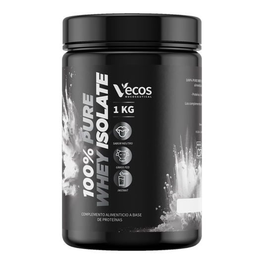 100% Pure Whey Isolate Vecos 1 Kg | Proteína Aislada Para Masa Muscular | 27,9 G Por Toma_0