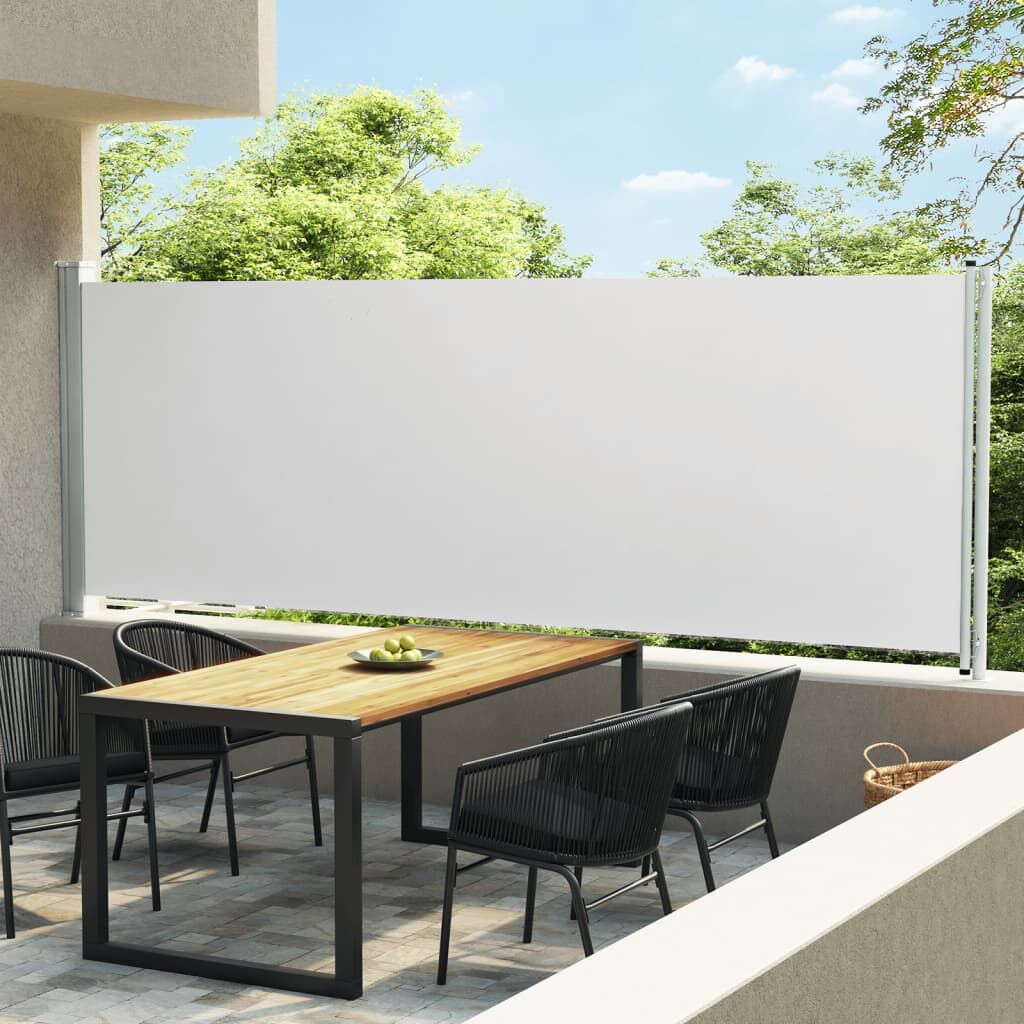 Vidaxl Toldo Lateral Retráctil De Jardín Crema 160x600 Cm_1
