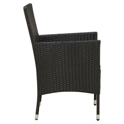 Vidaxl Juego De Comedor De Jardín 7 Piezas Ratán Sintético Negro_4