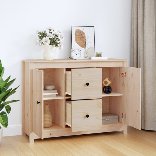 Aparador De Madera Maciza De Pino 100x35x74 Cm / Vetonek_0
