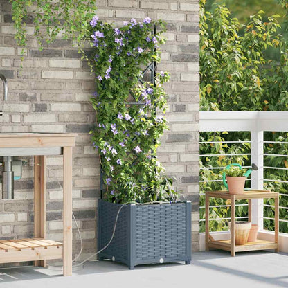 Vidaxl Jardineras Gris Claro 40 X 40 X 142 Cm Acero_1