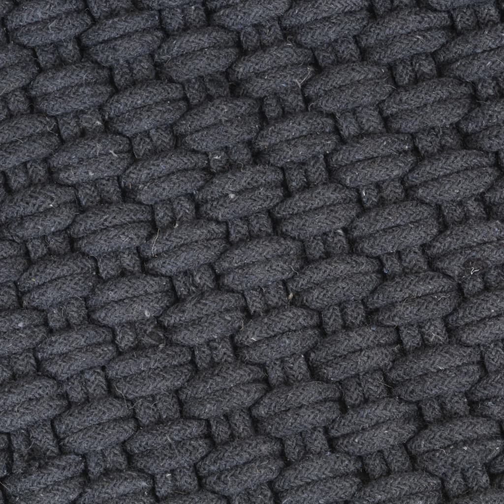Alfombra Rectangular Algodón Antracita 160x230 Cm / Vetonek_2