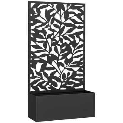 Jardinera Exterior Outsunny Metal Negro 61x23x113 Cm_0
