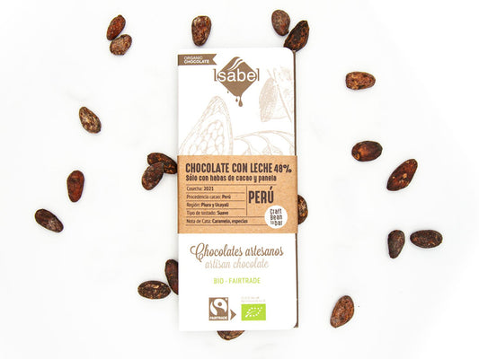 Tableta Bean To Bar Bio Chocolate Con Leche, 48% Cacao_0