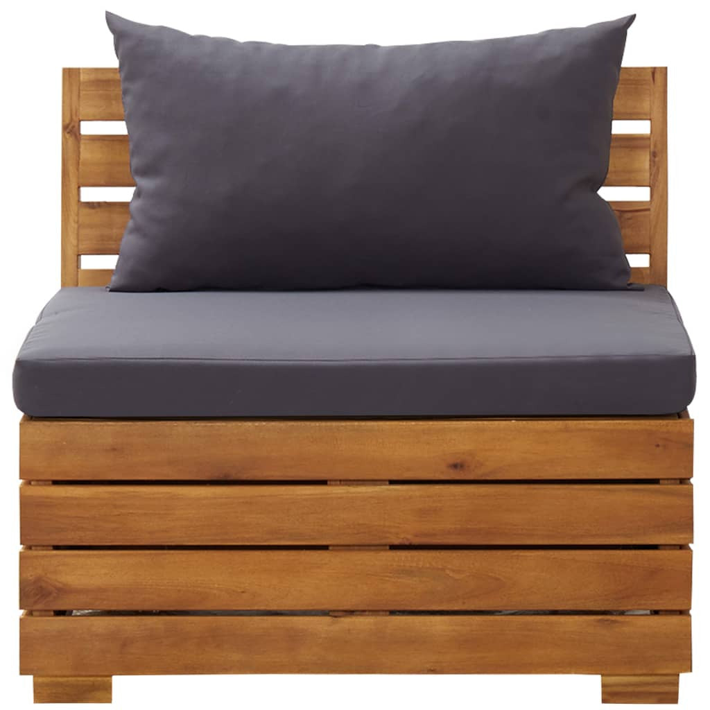 Vidaxl Muebles De Jardín 5 Pzas Y Cojines Madera De Acacia Gris Oscuro_4