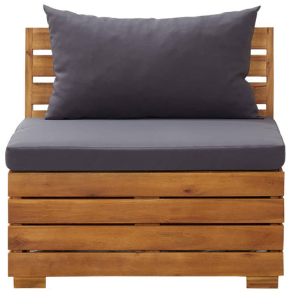 Vidaxl Muebles De Jardín 5 Pzas Y Cojines Madera De Acacia Gris Oscuro_4