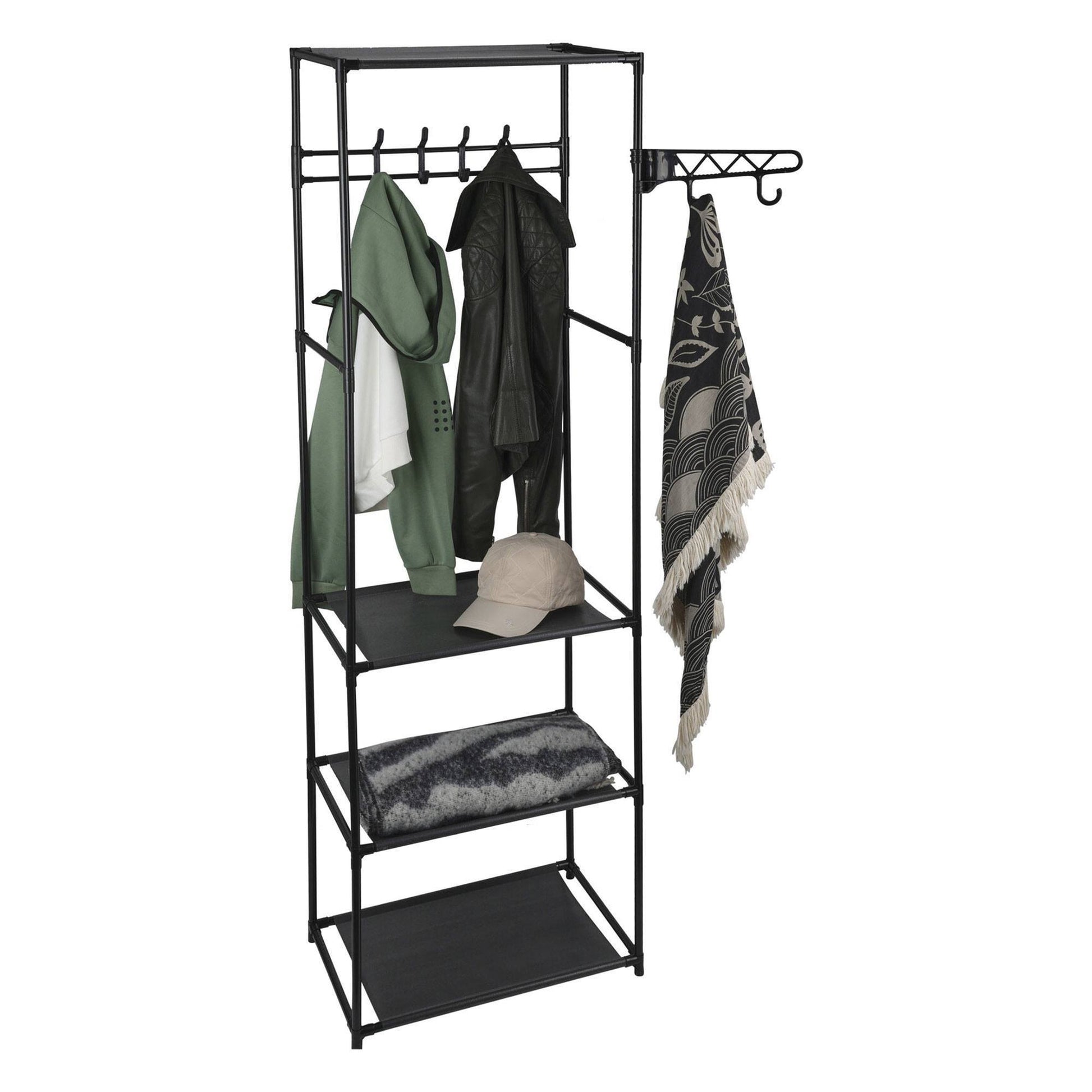 Well Home Armario Perchero Con Estantes Color Negro H.170cm_2
