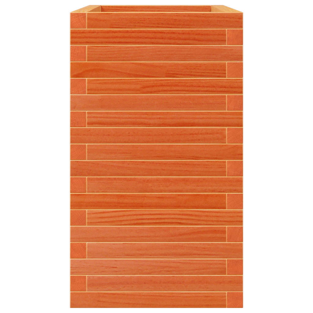 Jardinera Madera Maciza De Pino Marrón Cera 70x40x68,5 Cm_5