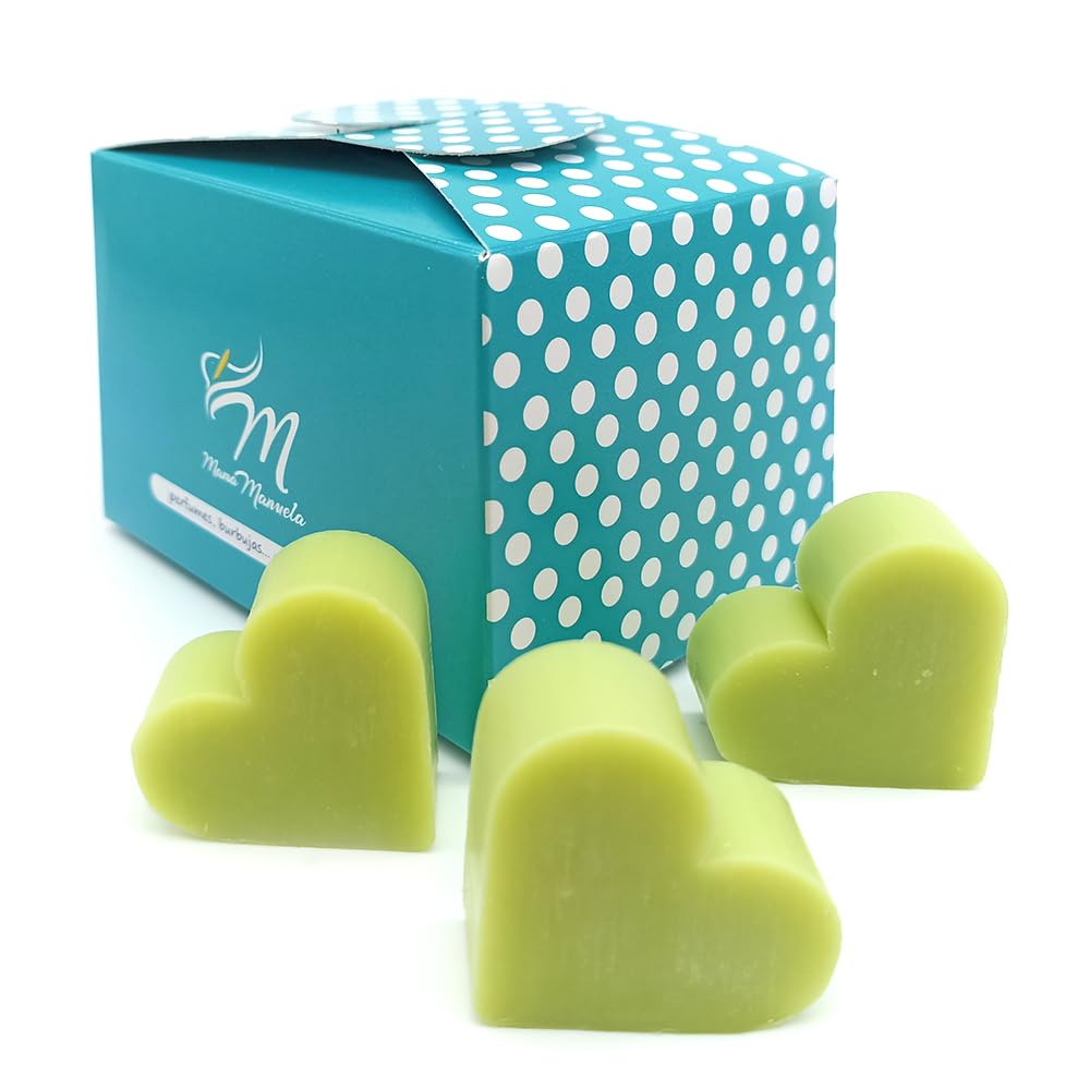 Caja Regalo 10 Jabones Aromáticos En Forma De Corazón - Aroma Té Verde - Jabón Glicerina - Regalo Original Para Eventos_1