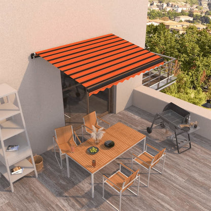 Toldo Retráctil Manual Naranja Y Marrón 400x300 Cm_1