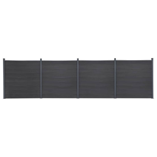 Juego De Paneles De Valla Wpc Gris 699x186 Cm / Vetonek_0