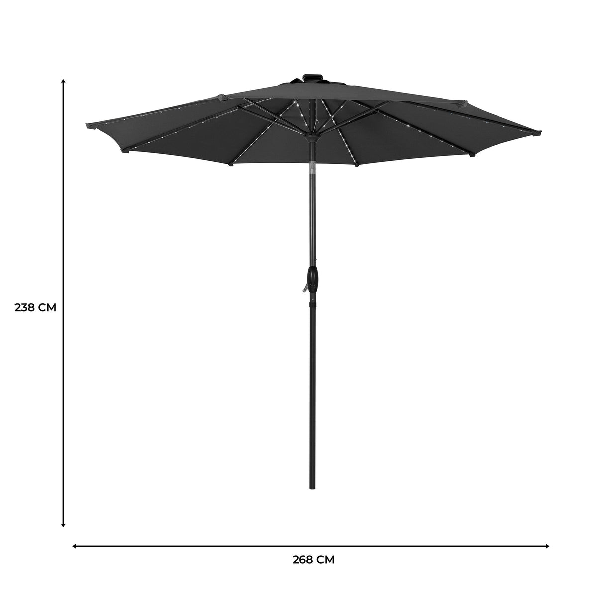 Parasol Led Inclinable De 2,7 M – Gris_4