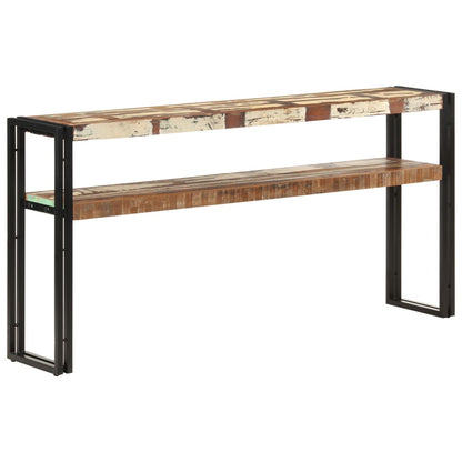 Mesa Consola De Madera Maciza Reciclada 150x30x75 Cm_4