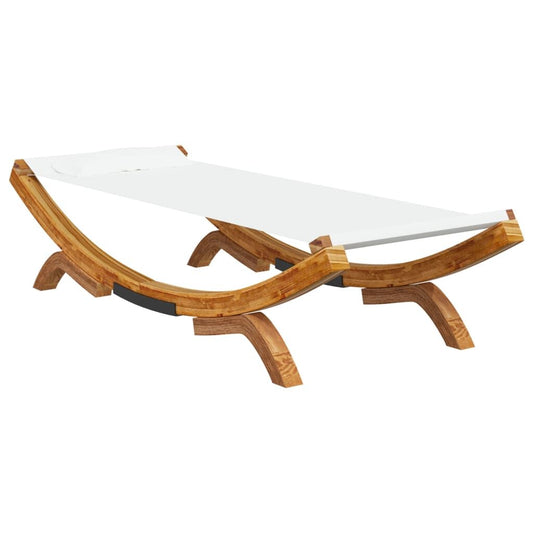 Vidaxl Tumbona De Madera Maciza Curvada Crema 100x188,5x44 Cm_0