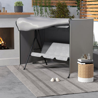 Outsunny Funda Balancín Jardín Con 2 Cremalleras 205x124x164 Cm Gris Claro_1