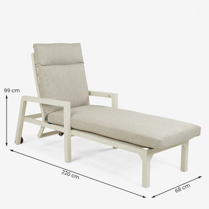 Pack 2 Tumbonas Reclinable, Con Cojín, Aluminio, Color Blanco, 220x68x99 Cm_4