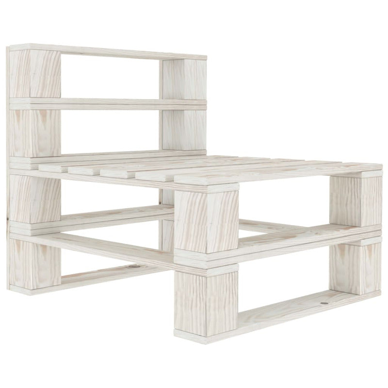 Vidaxl Juego De Muebles De Palets Para Jardín 5 Piezas Madera Blanco_5