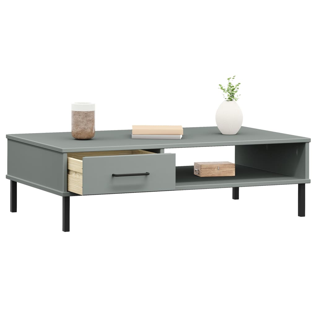 Mesa De Centro Con Patas De Metal Oslo Madera Maciza Pino Gris_1