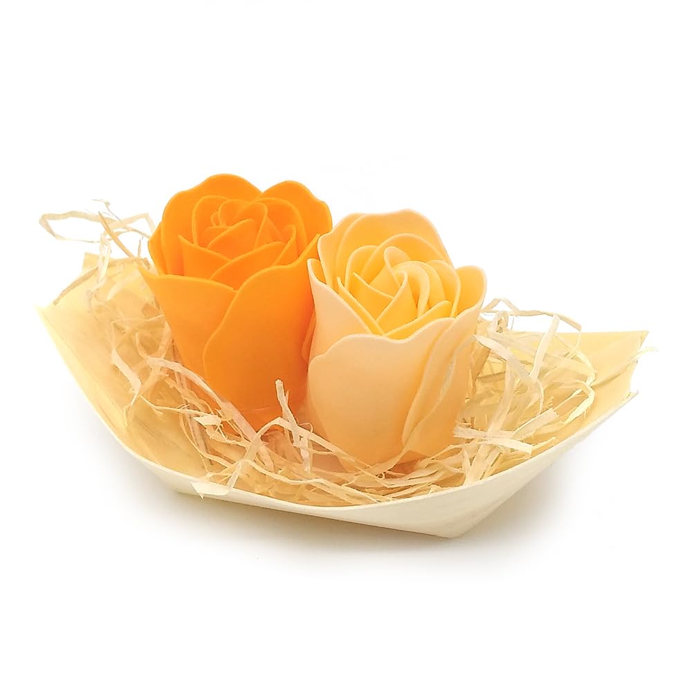 50 Barcas Con Flores Para Regalo Invitados (naranja) - Rosas De Jabón Para Baño Aromático. Detalle Original Para Eventos_5