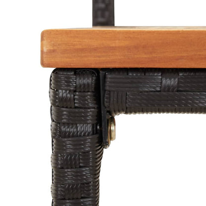 Vidaxl Mesa Bar Y Taburetes Jardín 3 Pzas Madera Acacia Ratán Pe Negro_4