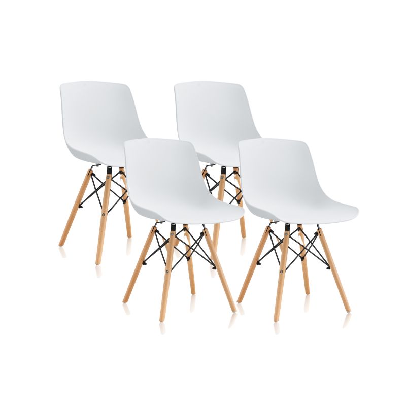 Pack 4 Sillas De Comedor Fredo Polipropileno, Blanco, 52 X 79 X 46_1