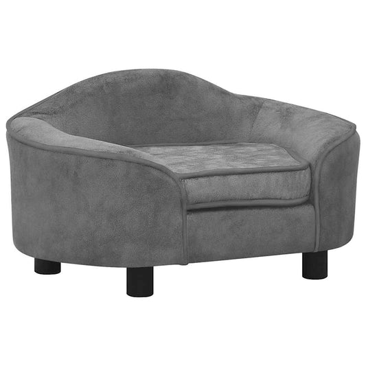 Vidaxl Sofá Para Perros Felpa Gris 67x47x36 Cm_0