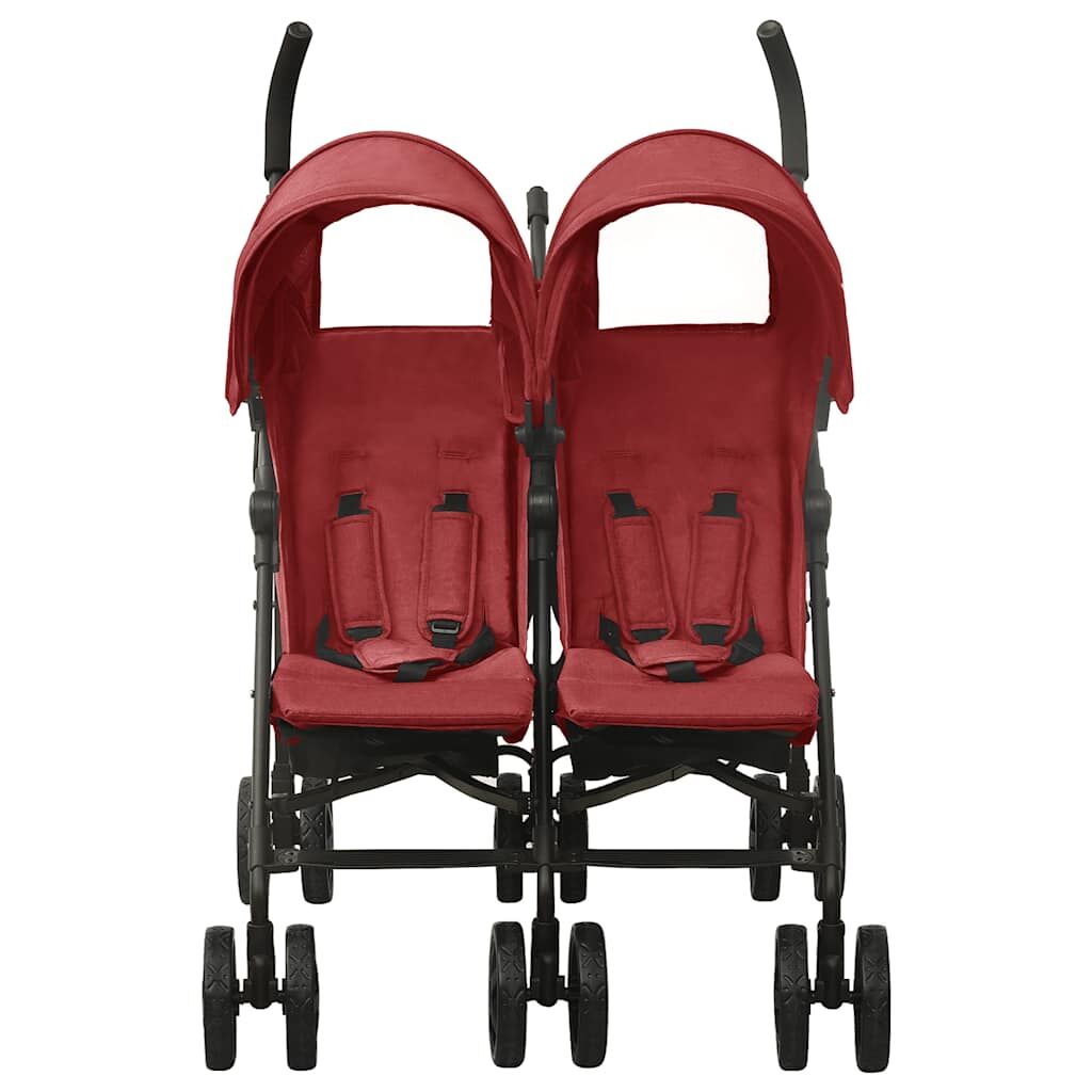 Vidaxl Carrito Para Gemelos De Acero Rojo_1