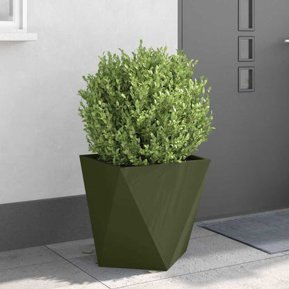 Jardinera 2 Uds. Verde Oliva 50 X 50 X 50 Cm Acero_3