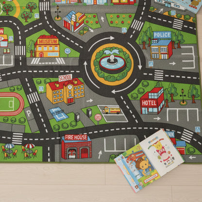 Aiyaplay Alfombra Infantil Carretera De Ciudad 200x150 Cm Antideslizante_3
