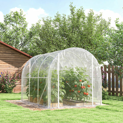 Outsunny Invernadero De Túnel 3x2x2 M Con 2 Puertas Enrollables Transparente_4