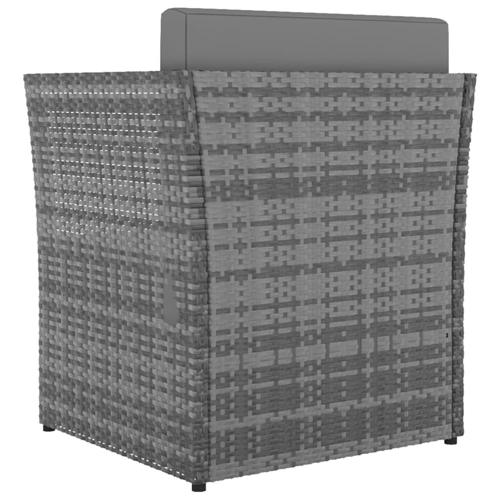 Vidaxl Silla De Jardín Con Taburete Ratán Sintético Gris Antracita_4